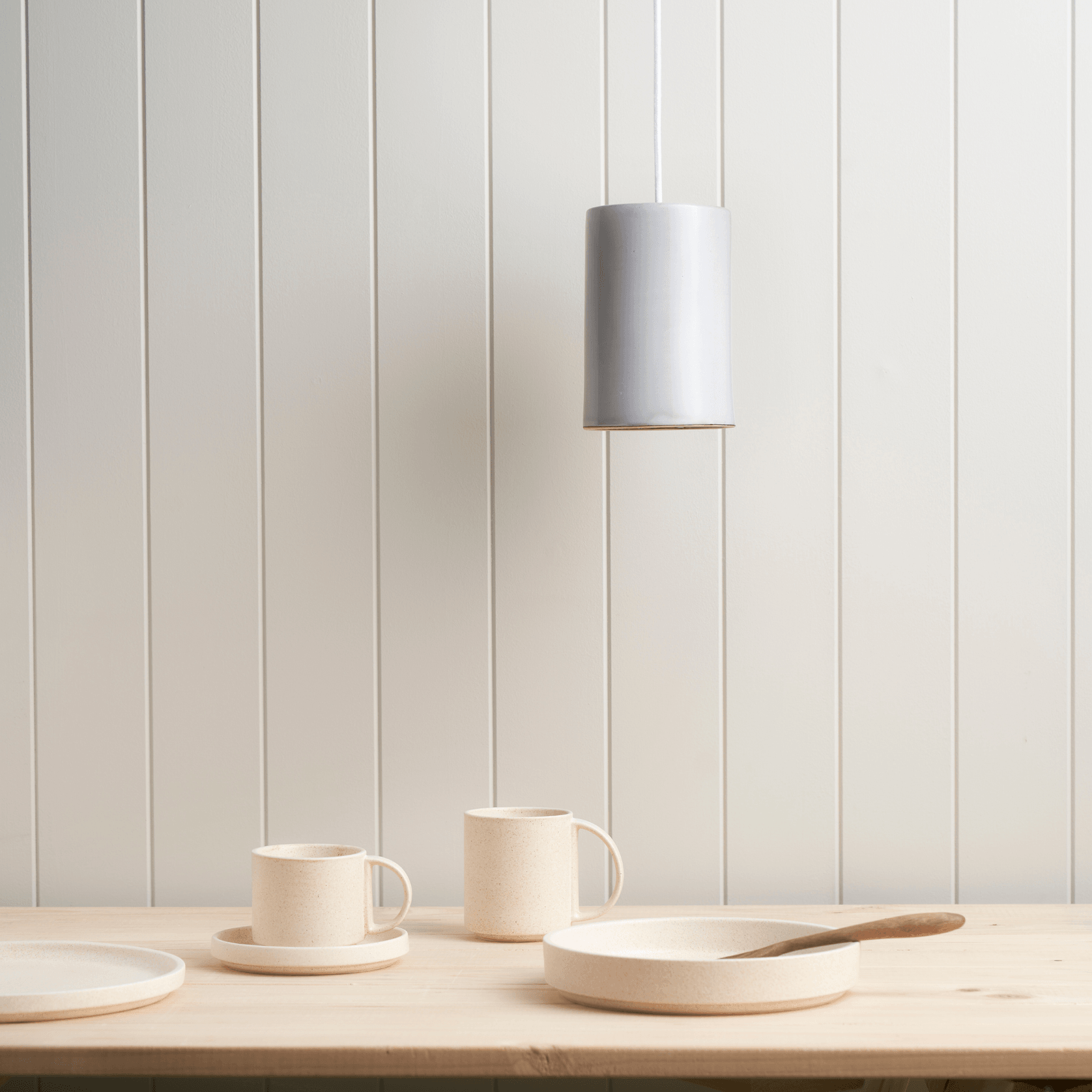 Ceramic Pendant Cylinder Light Large gallery detail image