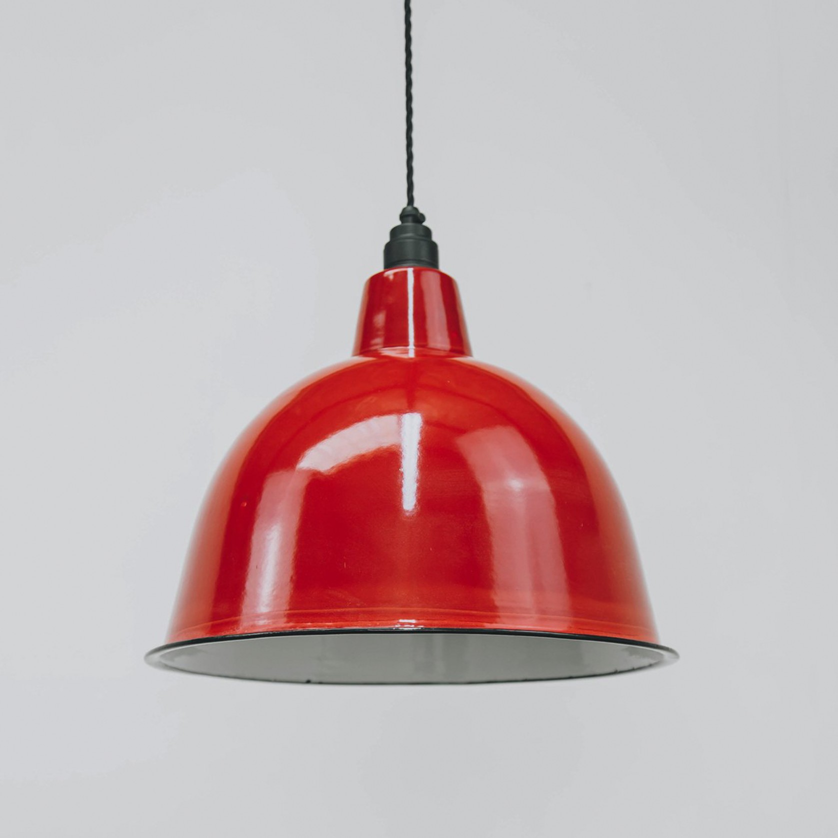 Modern Cloche Red Pendant Light gallery detail image
