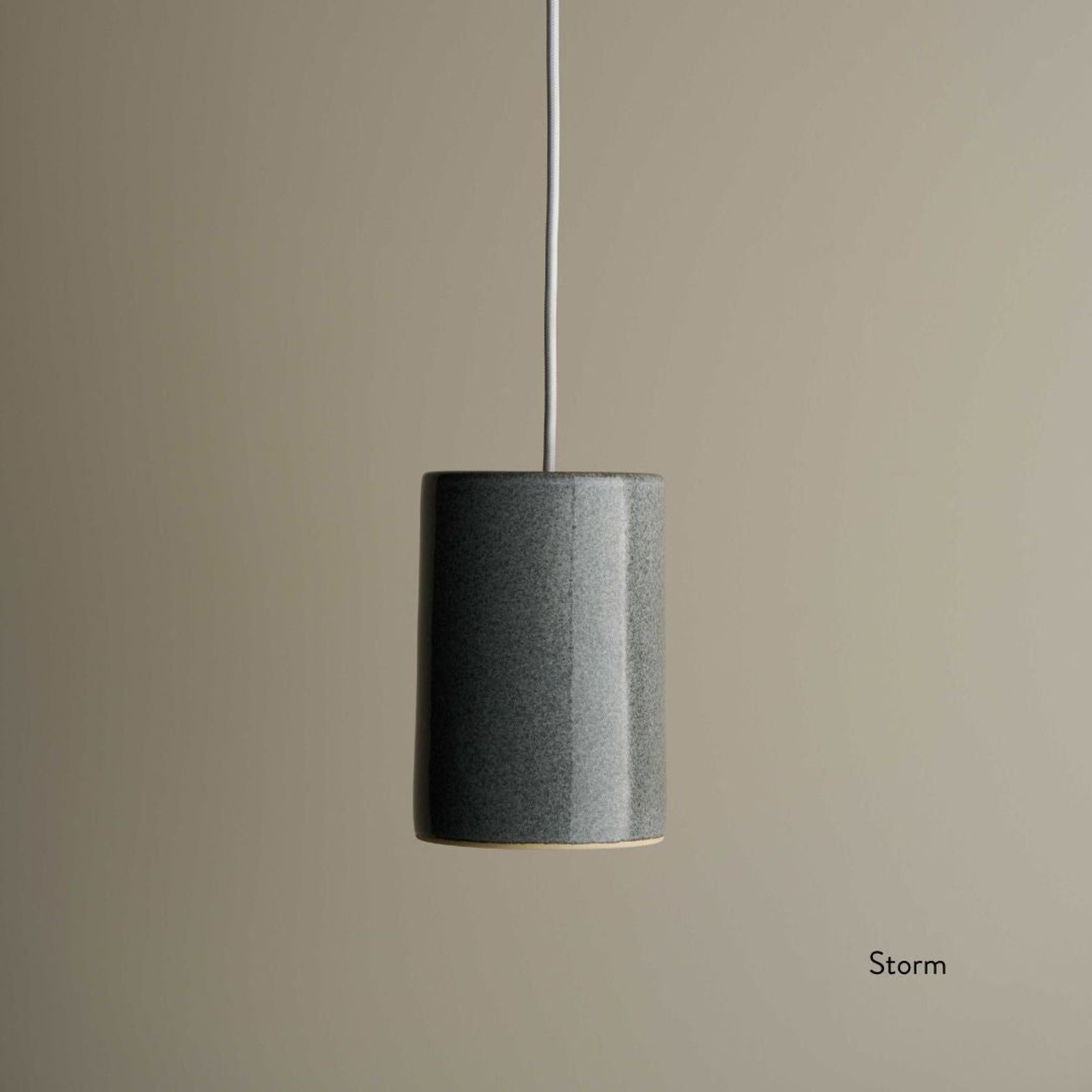 Ceramic Cylinder Pendant Light Small gallery detail image