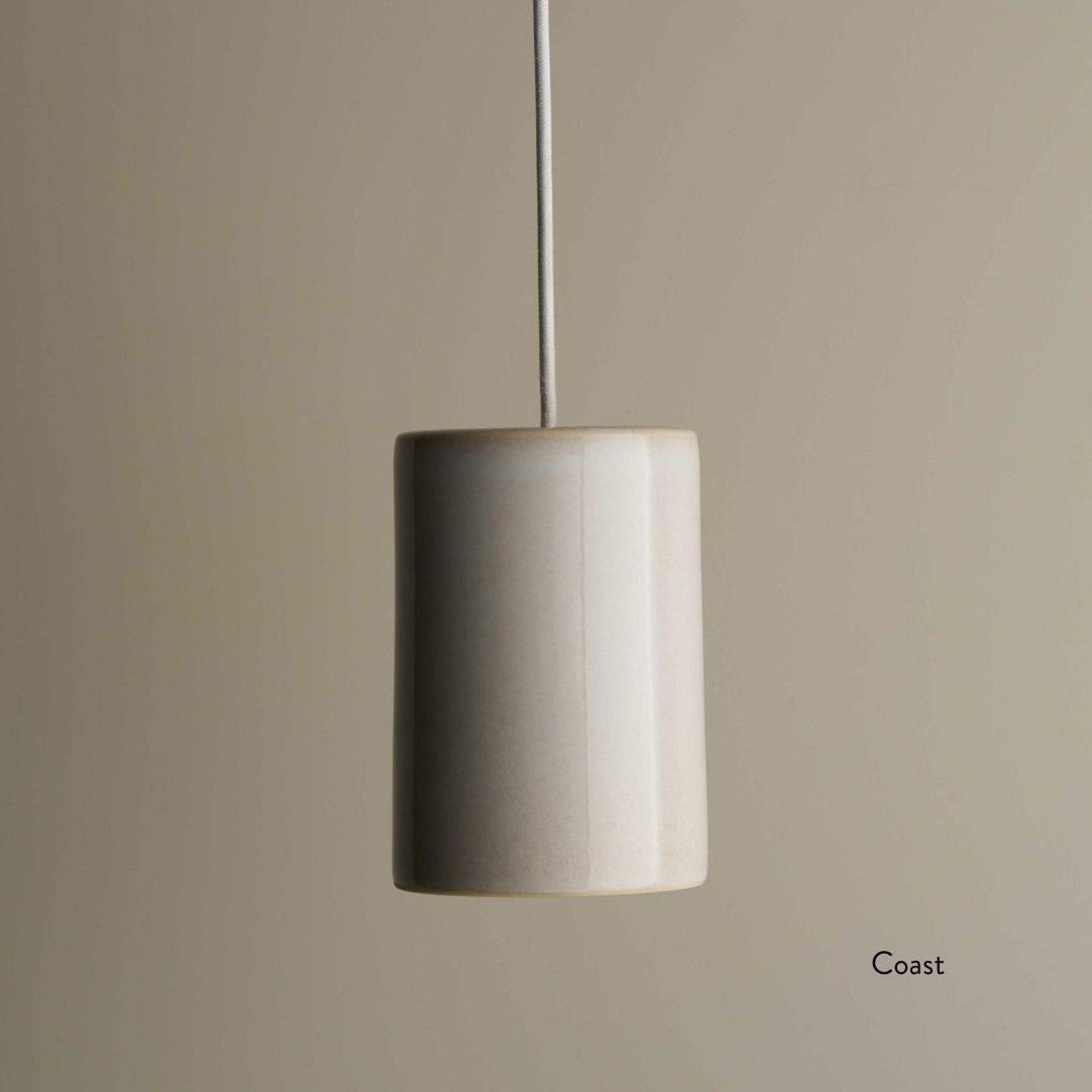 Ceramic Pendant Cylinder Light Large gallery detail image