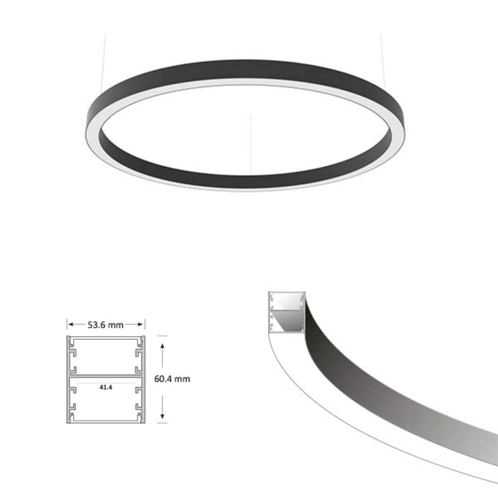 D900mm ORBIT Circular Updown Pendant Light gallery detail image