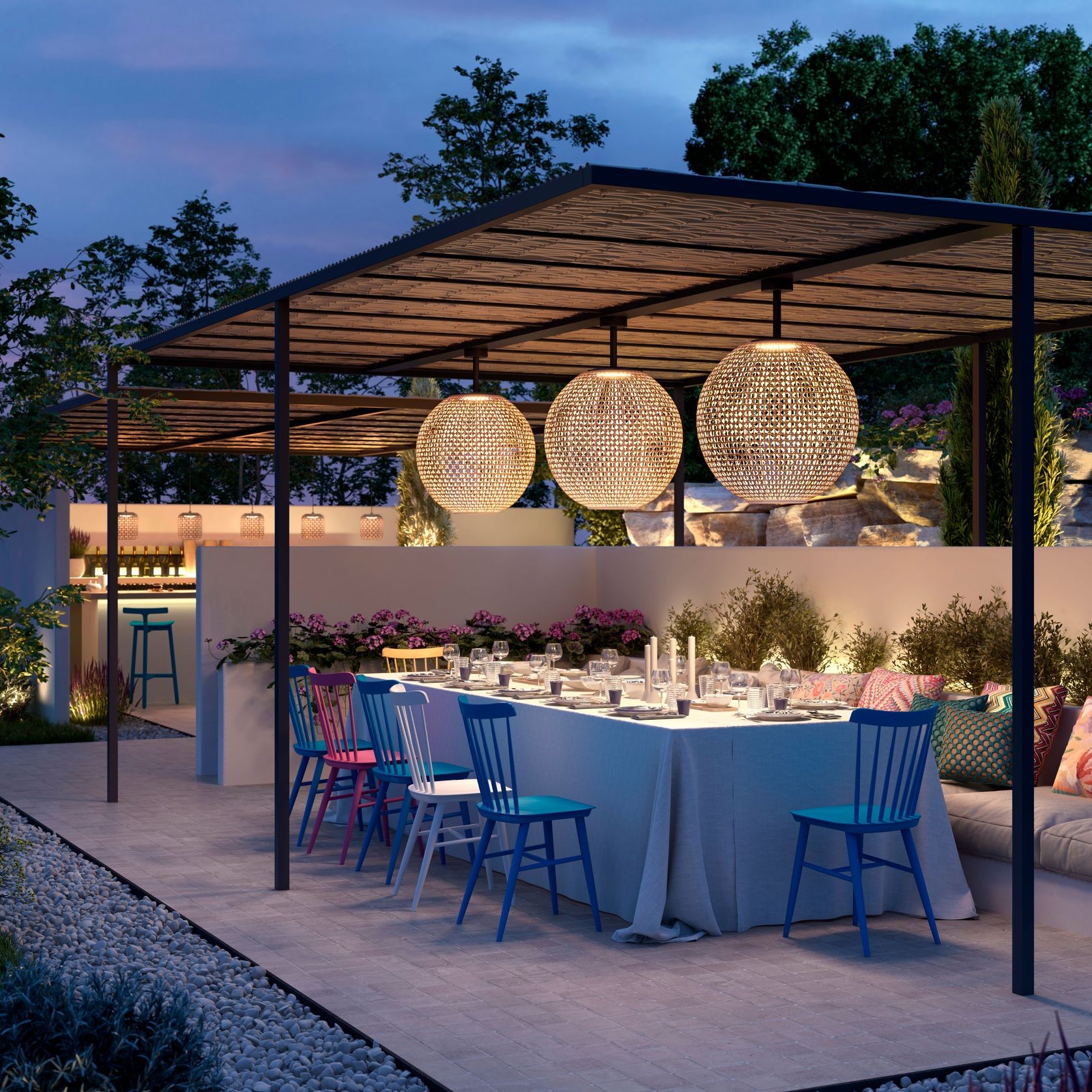 Nans 80cm Outdoor Ceiling Light gallery detail image