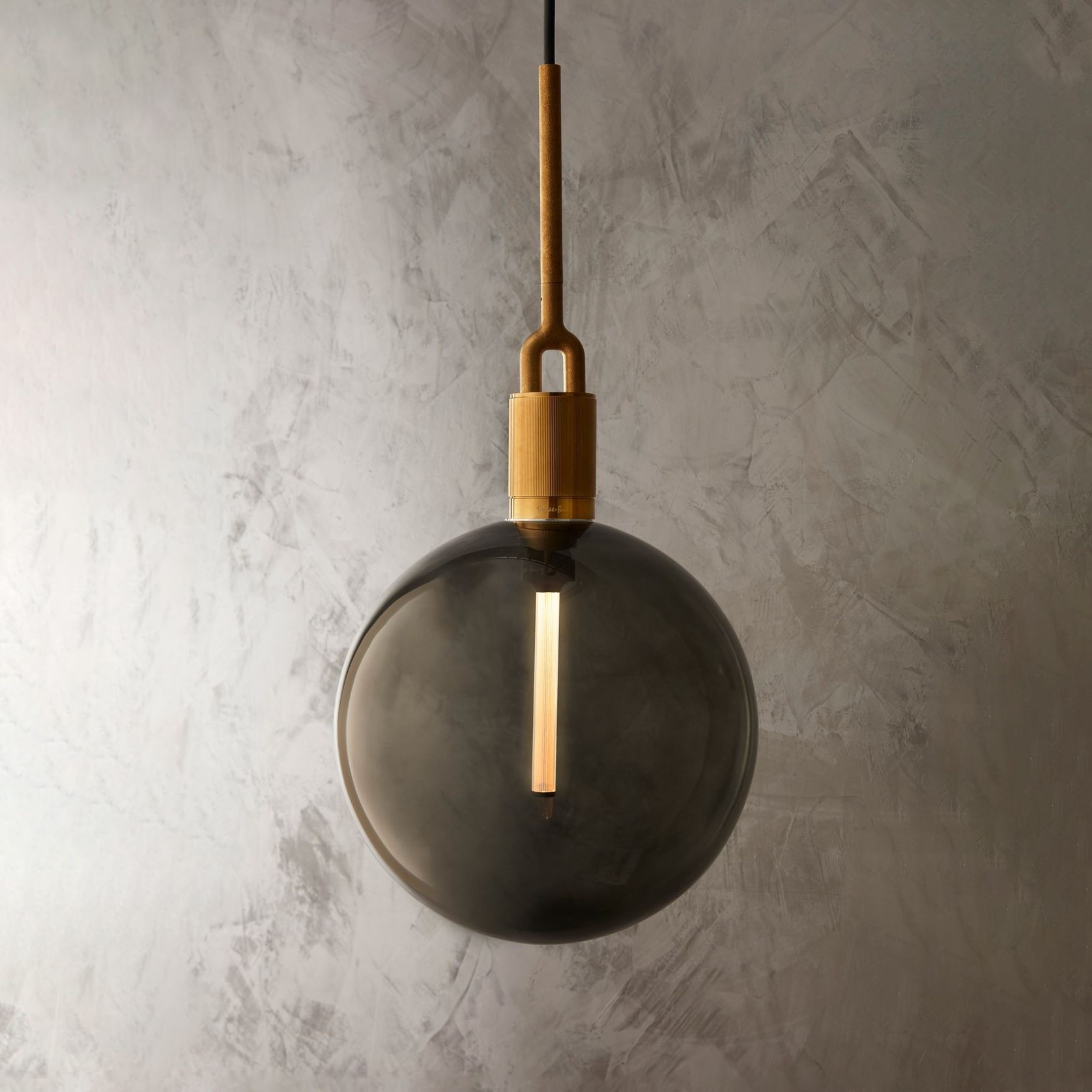 Forked Globe Pendant Light - Smoked gallery detail image