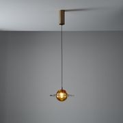 Aqua LED Glass Pendant - 250mm in Aged Brass gallery detail image
