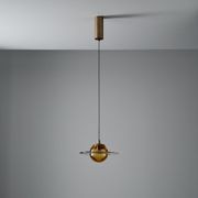 Aqua LED Glass Pendant - 250mm in Aged Brass gallery detail image