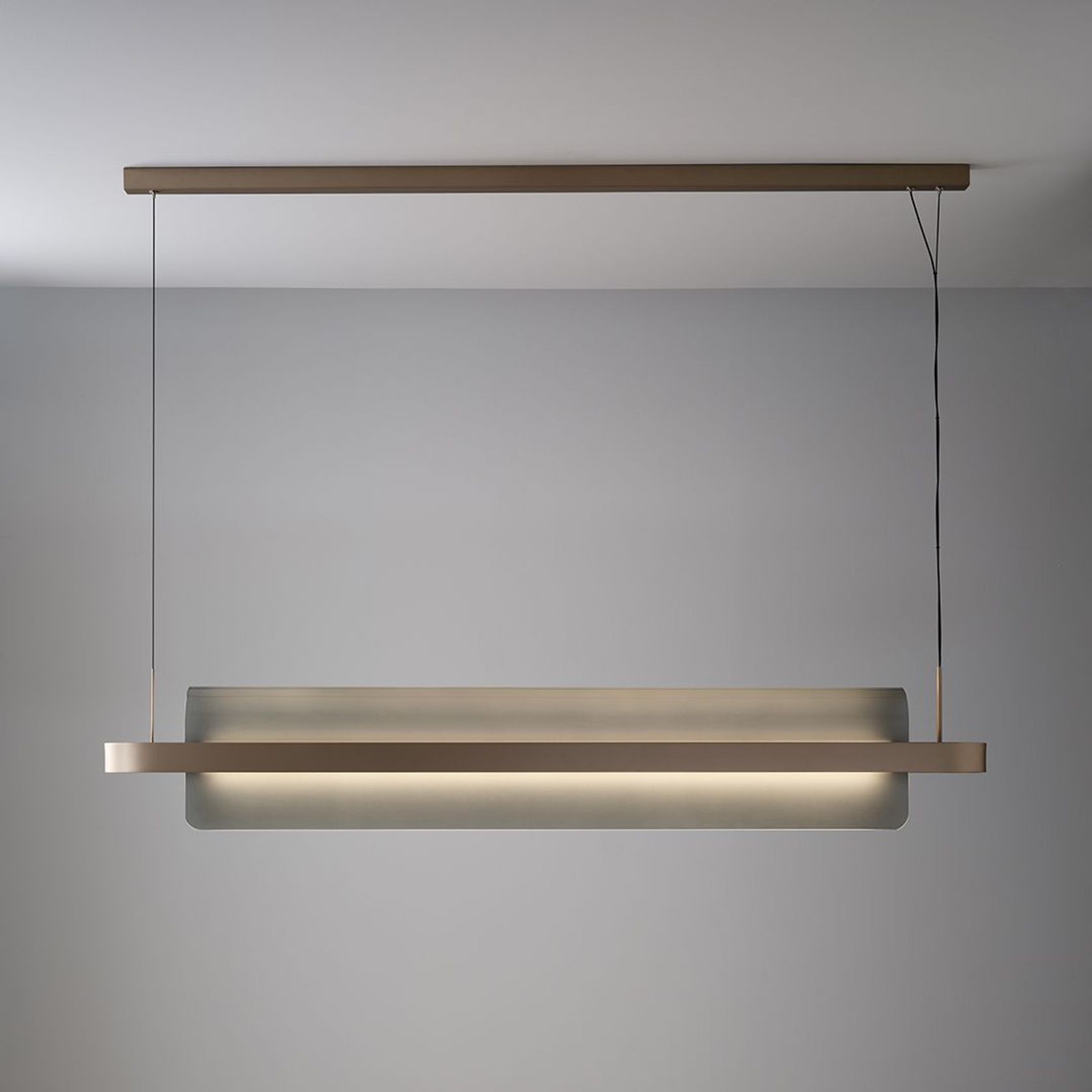 Doblar LED Glass Linear Pendant in Soft Champagne Gold gallery detail image