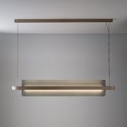 Doblar LED Glass Linear Pendant in Soft Champagne Gold gallery detail image