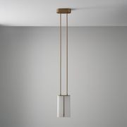 Matteo LED Twin Glass Pendant in Aged Brass gallery detail image