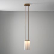 Matteo LED Twin Glass Pendant in Aged Brass gallery detail image