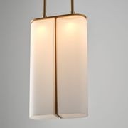 Matteo LED Twin Glass Pendant in Aged Brass gallery detail image