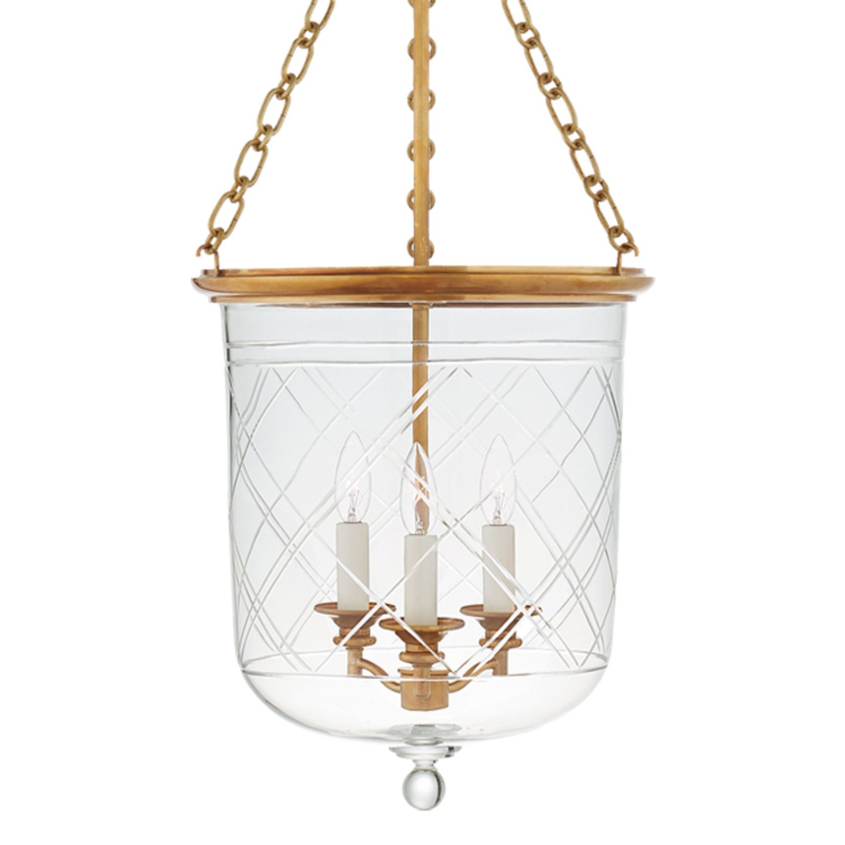 Cambridge Medium Smoke Bell Lantern – Brass gallery detail image