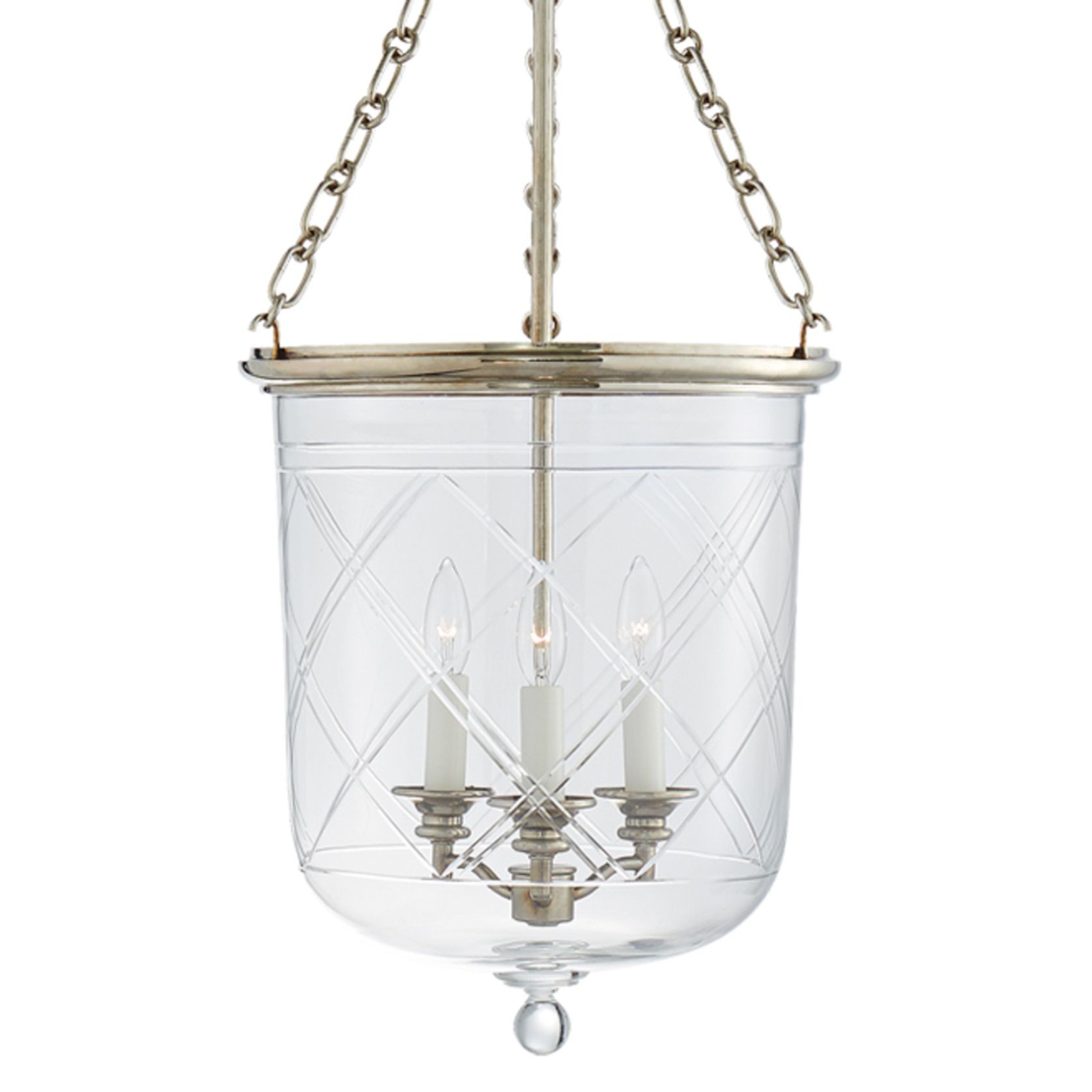 Cambridge Medium Smoke Bell Lantern – Silver gallery detail image
