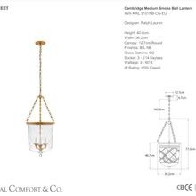 Visual Comfort Lauren Ralph Lauren Cambridge Medium Smoke Bell Lantern gallery detail image