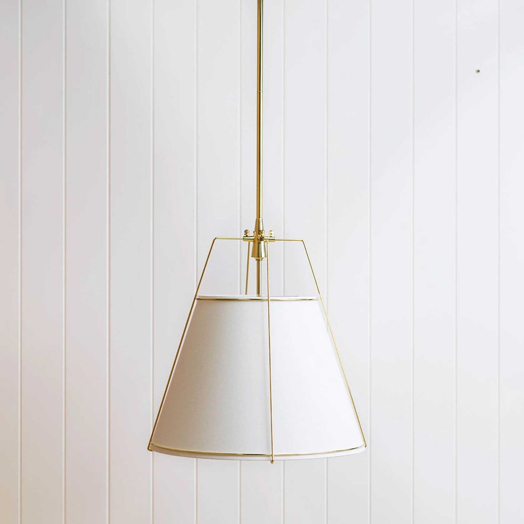 Jessie Pendant Light with Gold Hardware - White gallery detail image