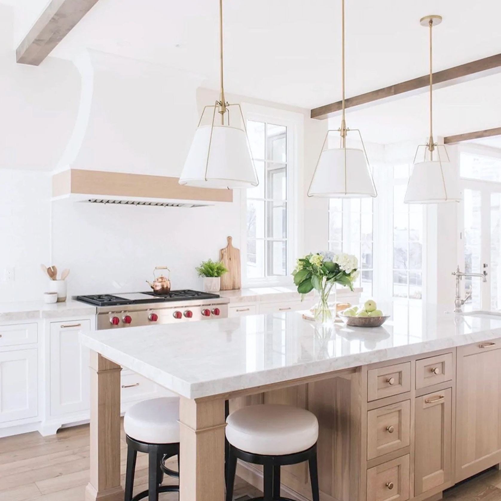 Jessie Pendant Light with Gold Hardware - White gallery detail image