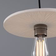 Bog Oak Matt White Striped Pendant Light gallery detail image