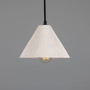 Tilia 28cm Matt White Striped Pendant Light gallery detail image