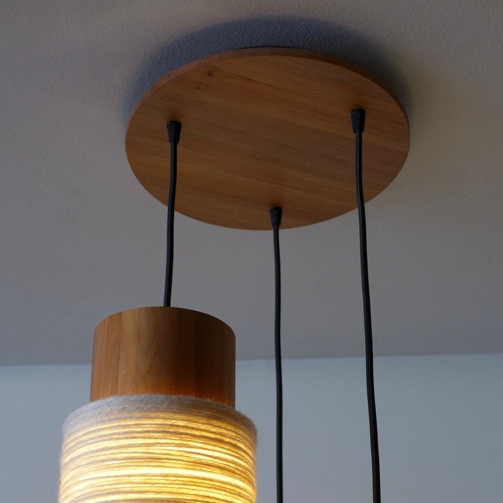 Circlet Timber & Wool Pendant Light gallery detail image