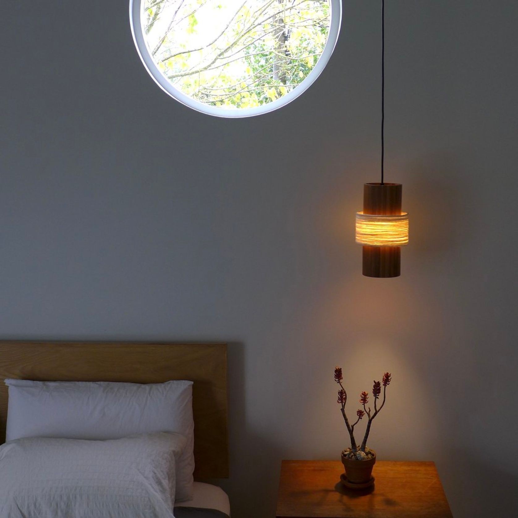 Circlet Timber & Wool Pendant Light gallery detail image