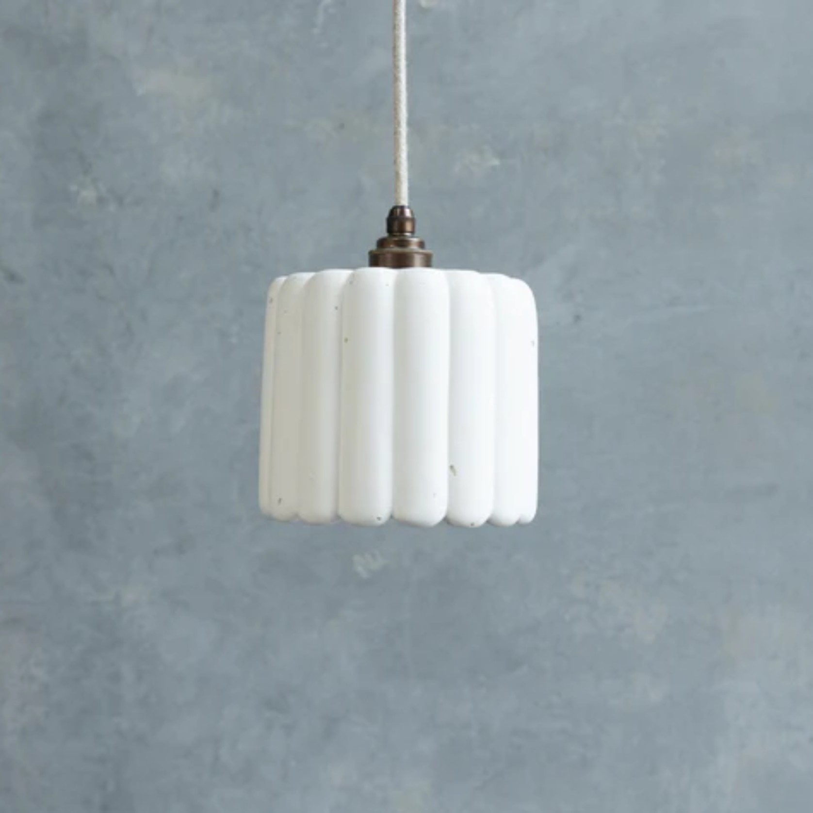Ribbed Crete Pendant Light gallery detail image