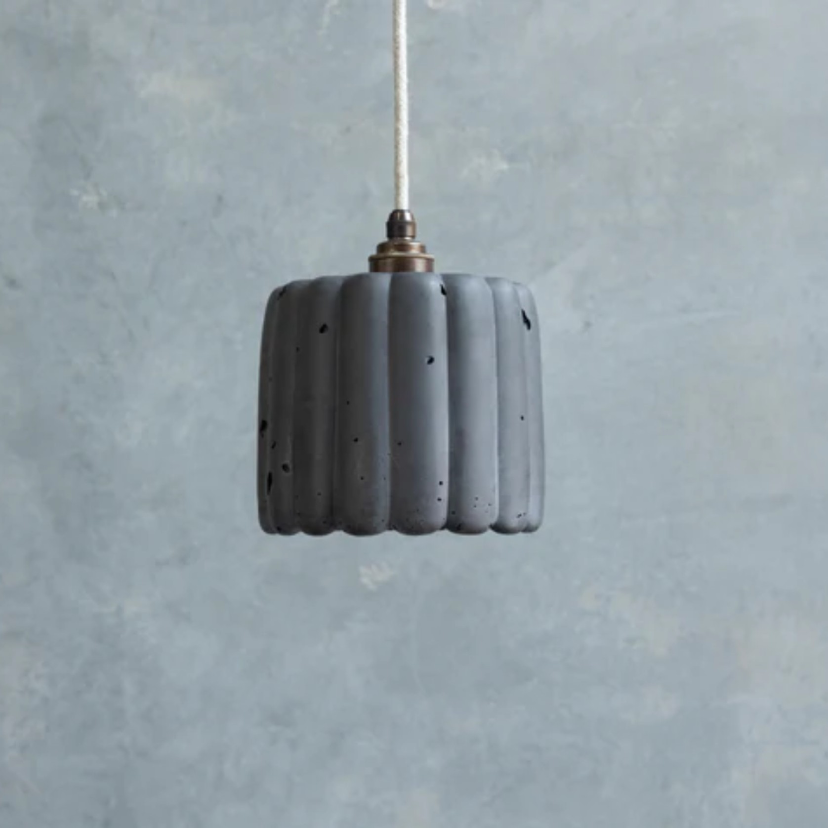 Ribbed Crete Pendant Light gallery detail image