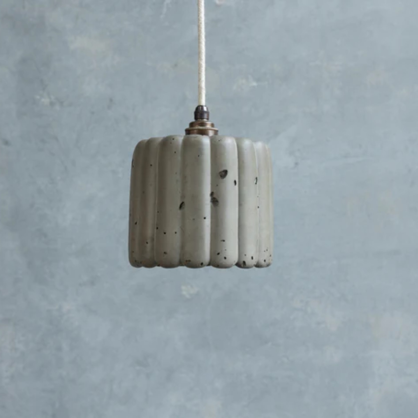 Ribbed Crete Pendant Light gallery detail image