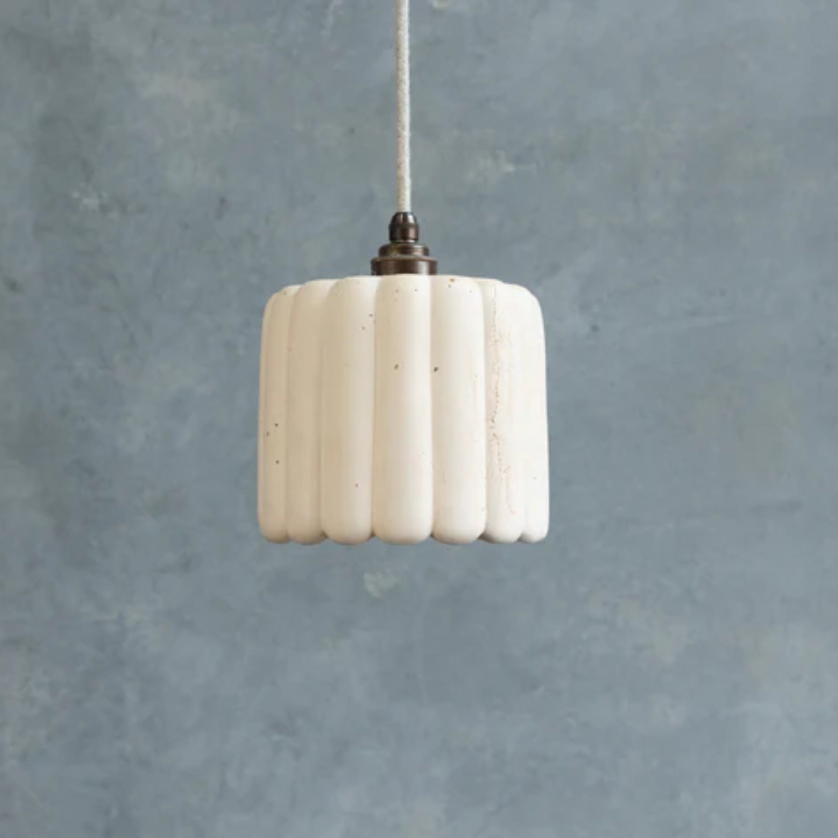 Ribbed Crete Pendant Light gallery detail image