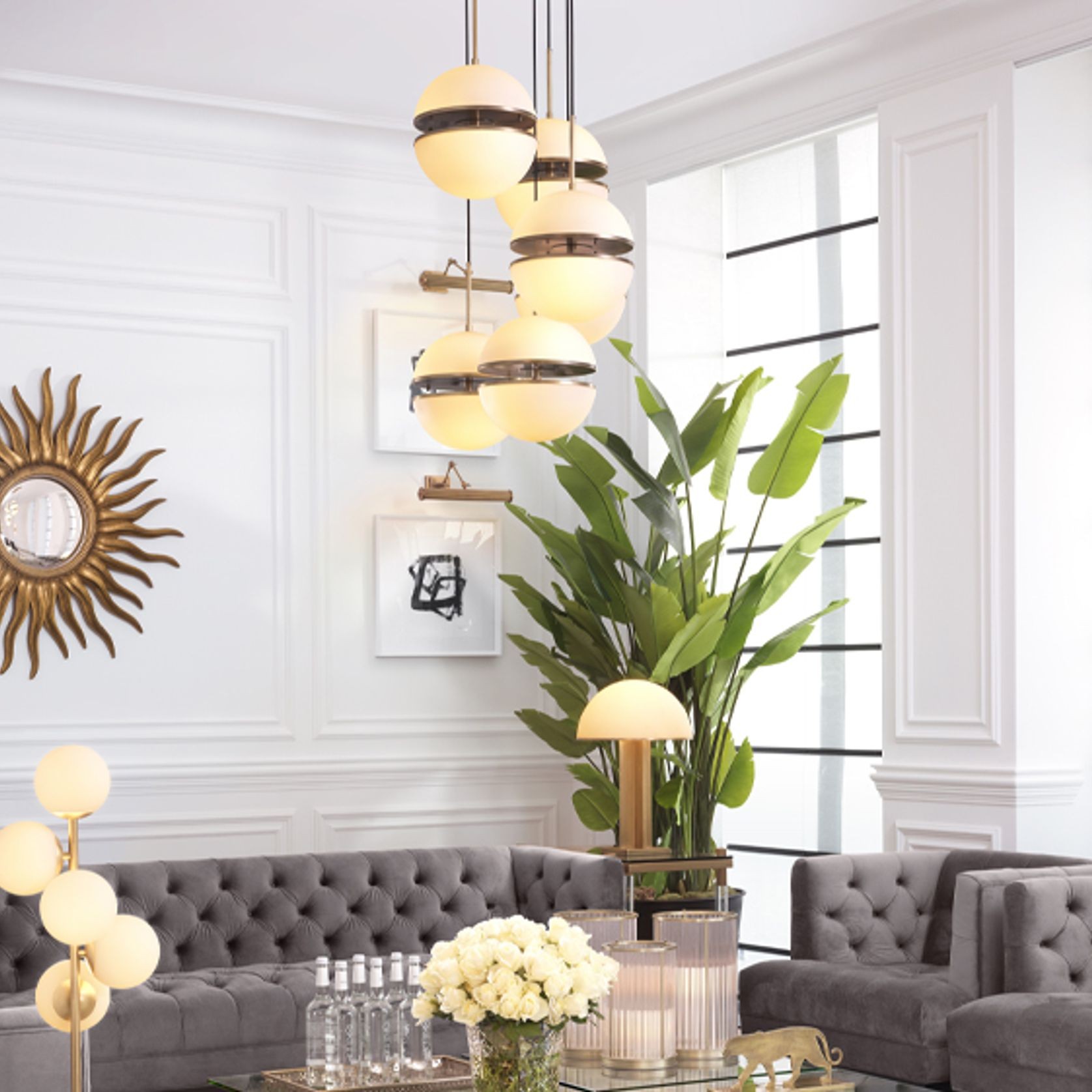 Spiridon Hanging Lamp 5 Light gallery detail image