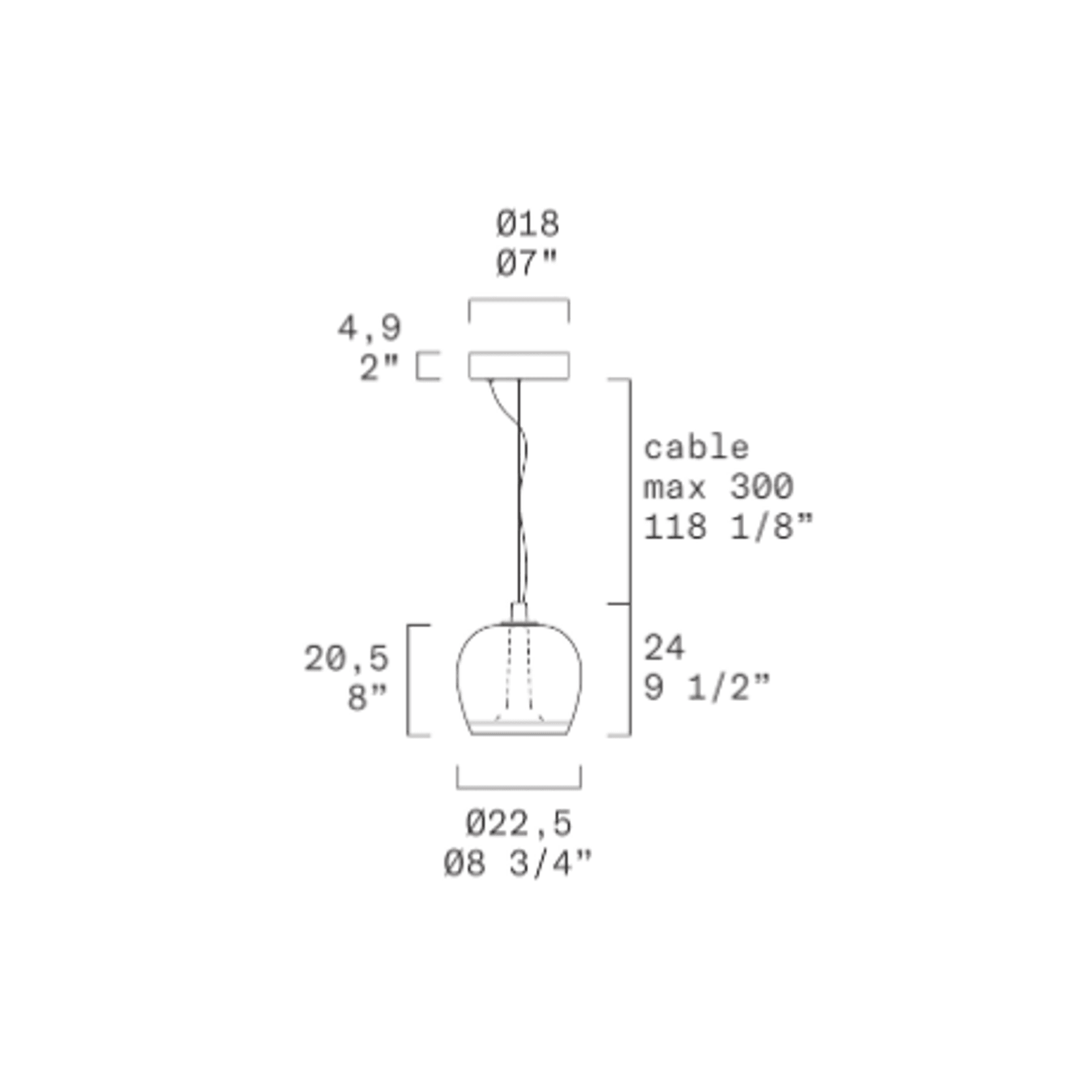AURELIA S 22 SS Bold Pendant Light by Leucos gallery detail image