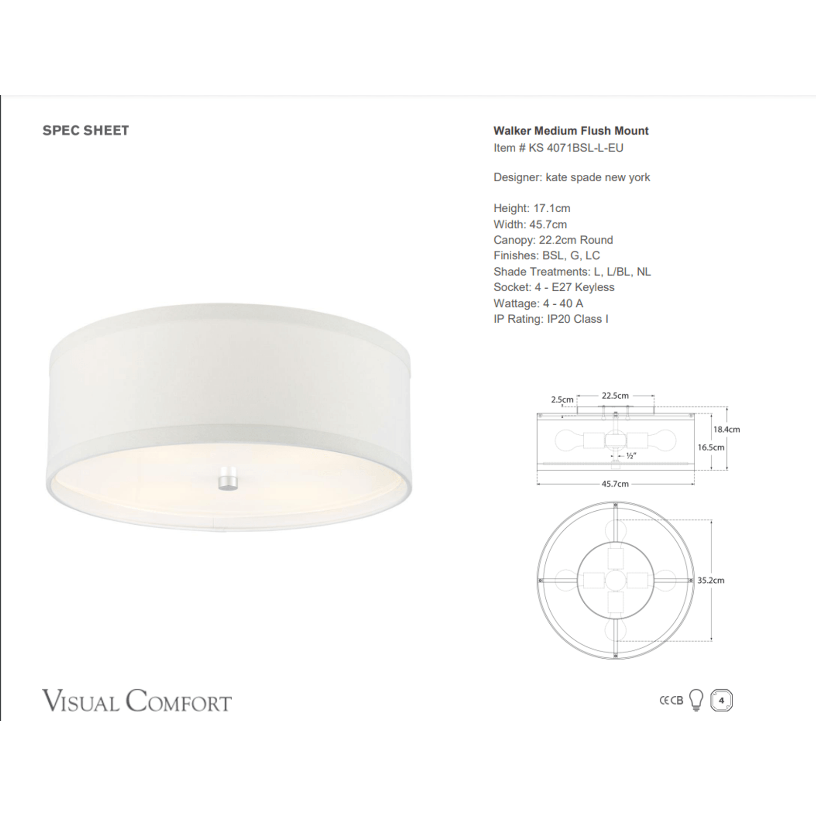 Kate Spade Walker Ceiling Pendant – Medium gallery detail image