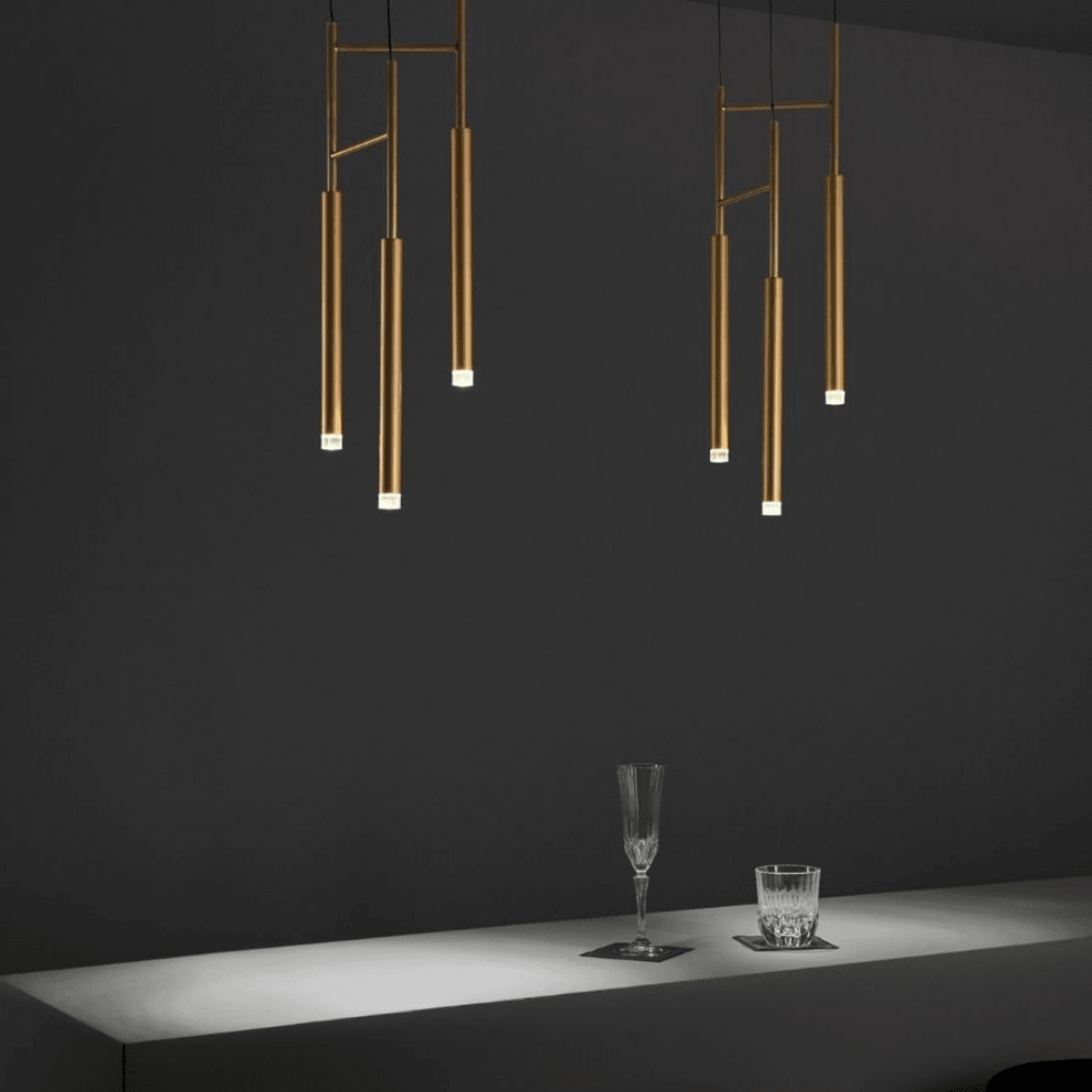 Candella 3 Light Pendant in Matte Satin Brass gallery detail image