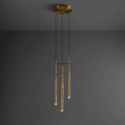 Candella 3 Light Pendant in Matte Satin Brass gallery detail image