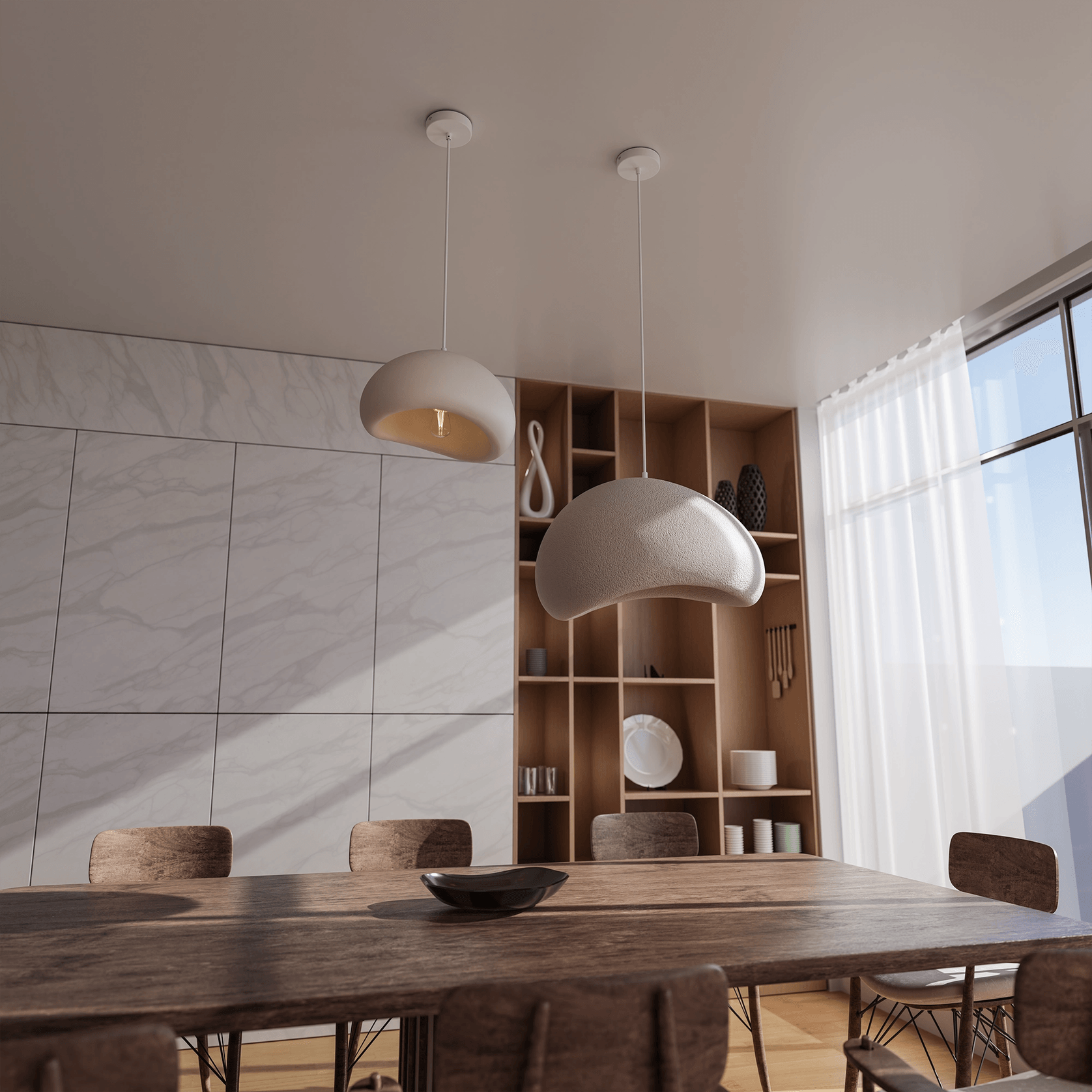 Cardinal Organic Textured Resin Pendant Light gallery detail image
