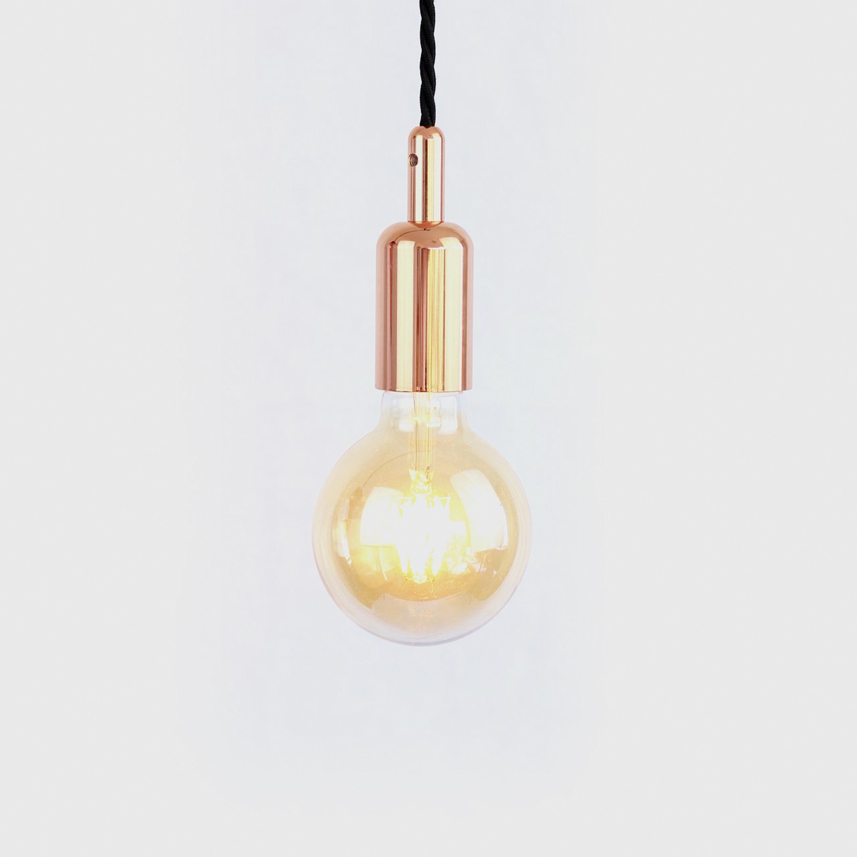 Bare Bulb Copper Pendant Light gallery detail image