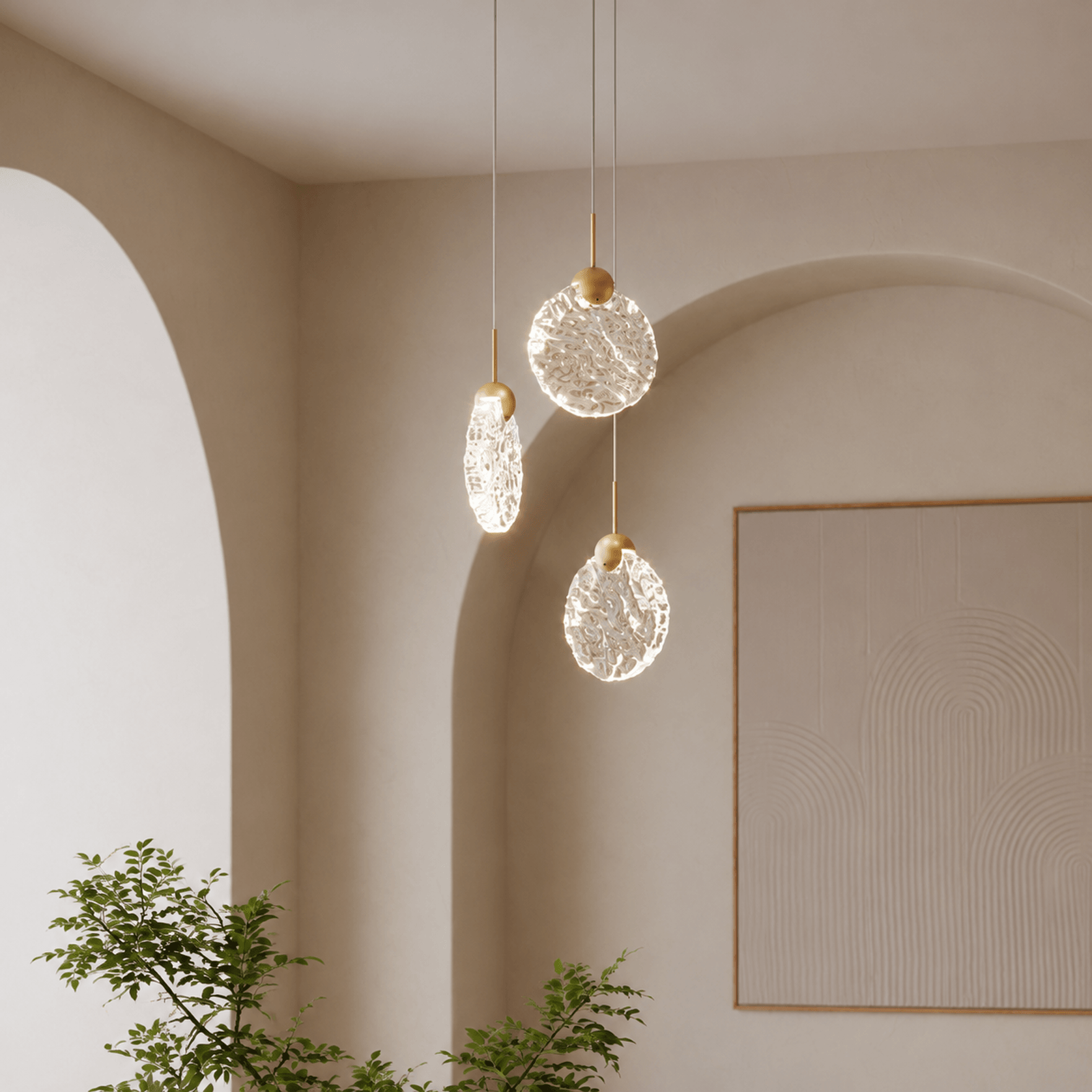 Vivi 3 Light Pendant in Legacy Brass gallery detail image