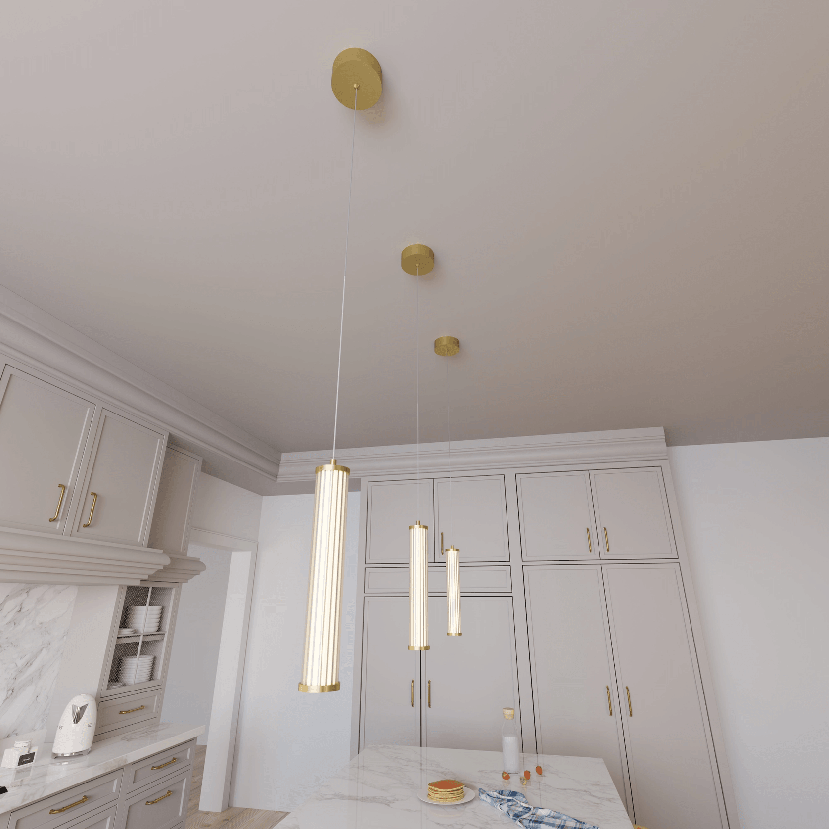 Charm Acrylic Fluted Pendant Light gallery detail image