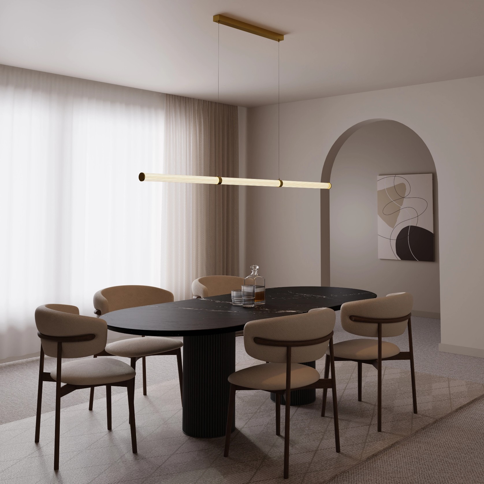 Charm Acrylic Fluted Pendant Light gallery detail image