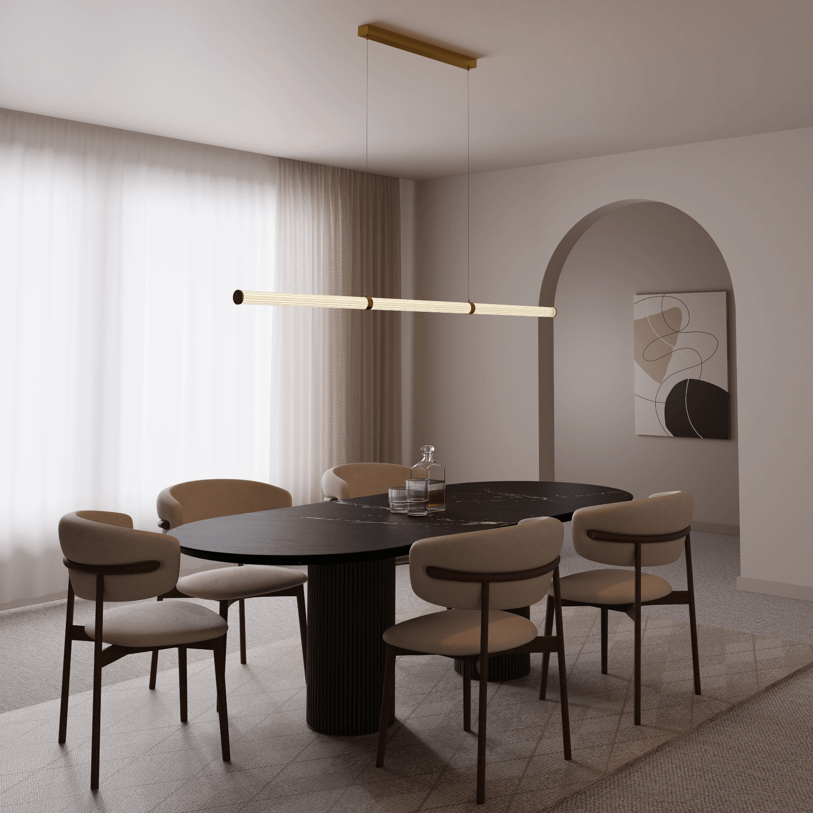 Charm Acrylic Fluted Pendant Light gallery detail image