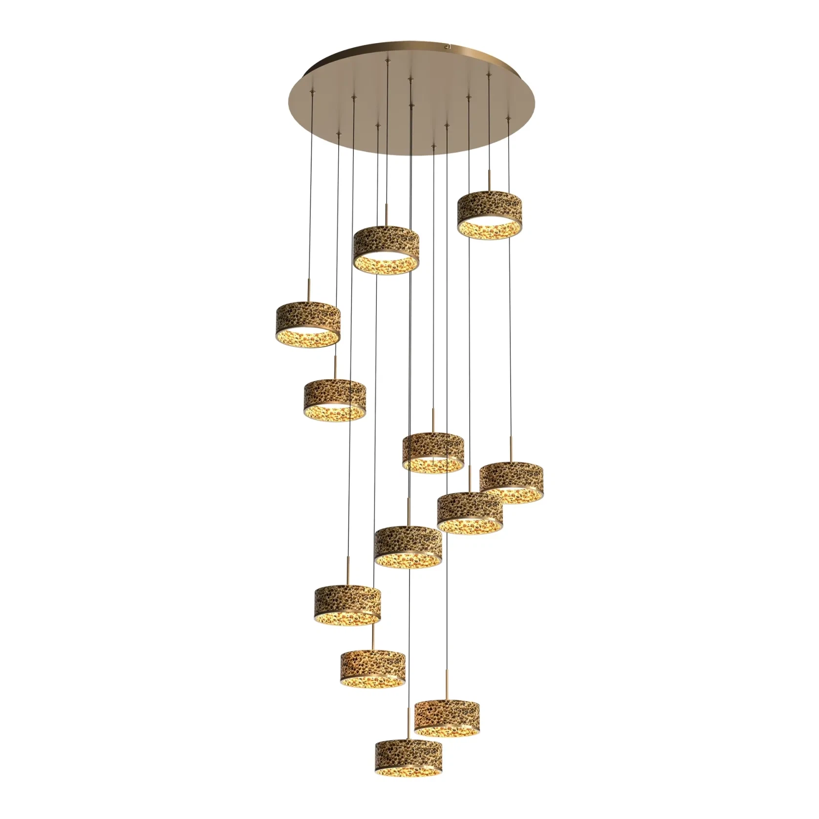 Couas Rough Textured Aluminum Pendant Light gallery detail image