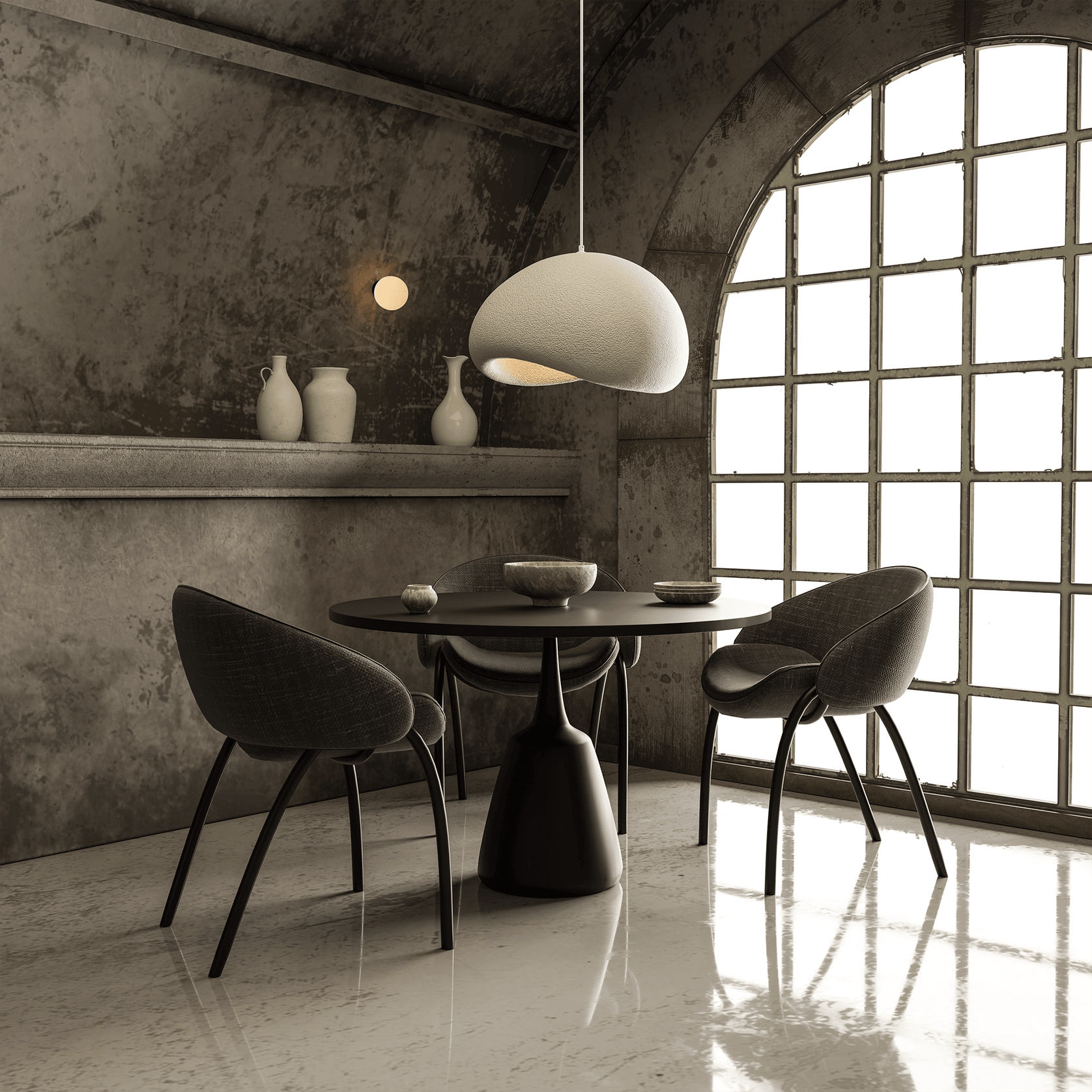 Cardinal Organic Textured Resin Pendant Light gallery detail image