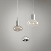 Rosetta Glass Pendant Light - 20cm in Brushed Platinum gallery detail image