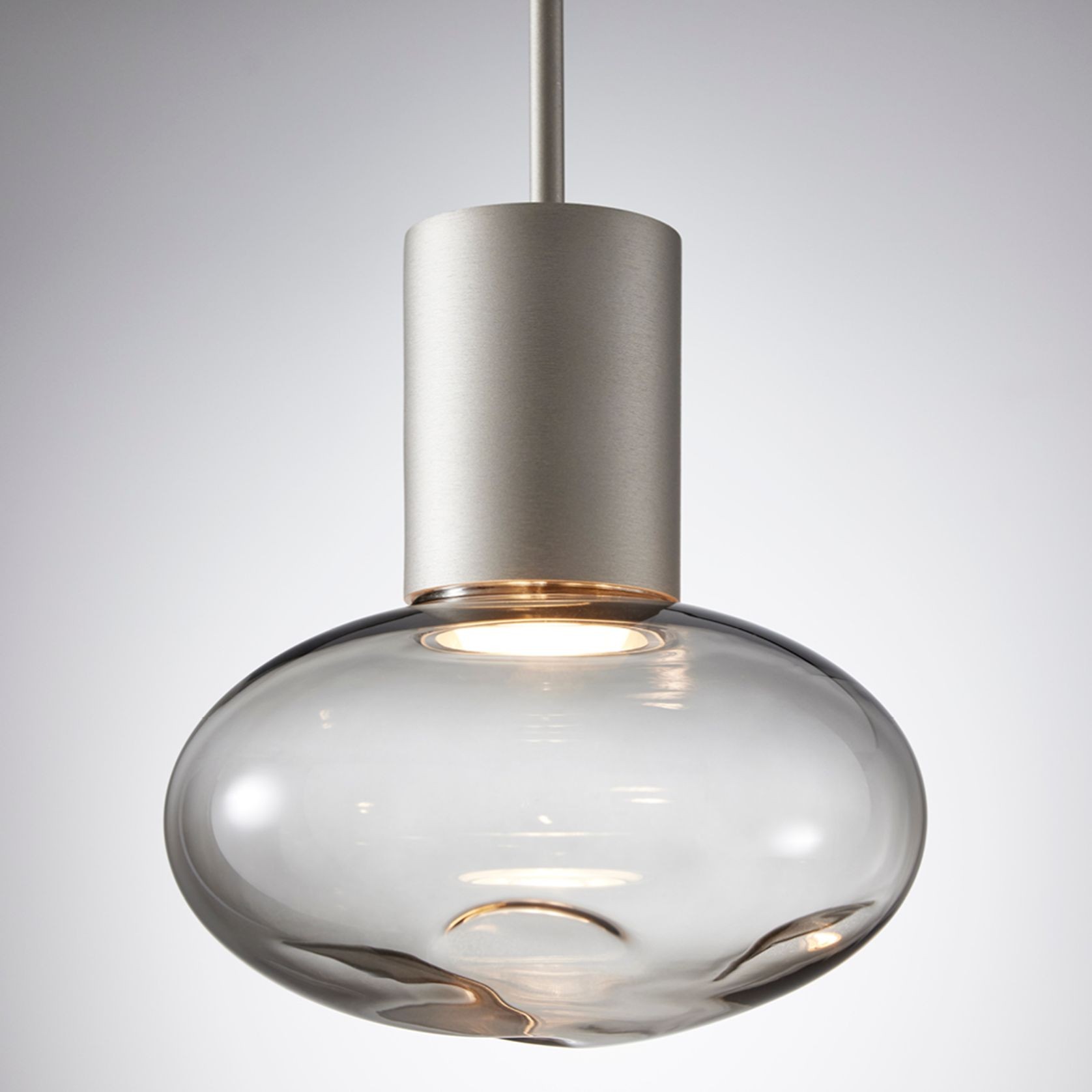Rosetta Glass Pendant Light - 20cm in Brushed Platinum gallery detail image