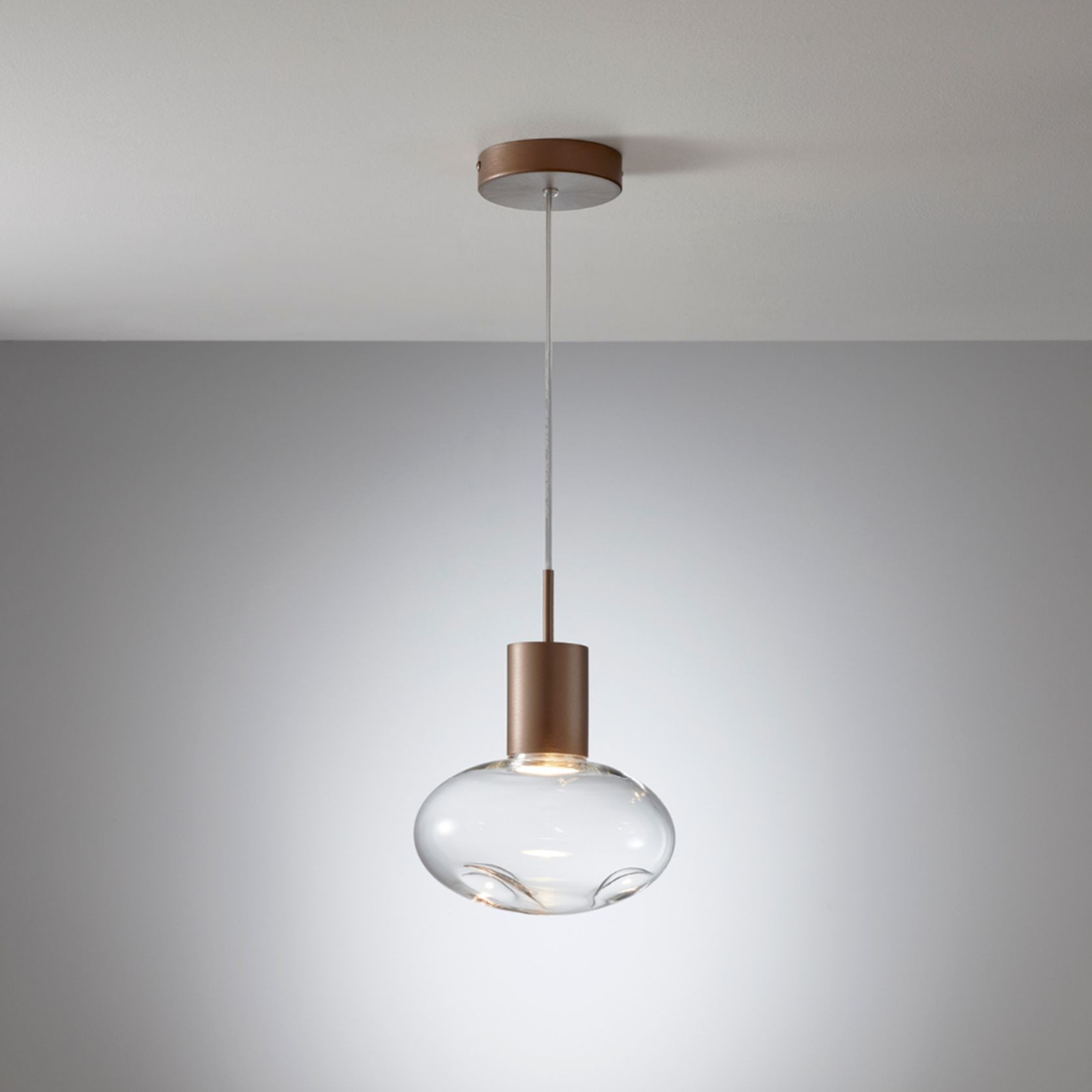 Rosetta Glass Pendant Light - 17cm in Brushed Burnished gallery detail image