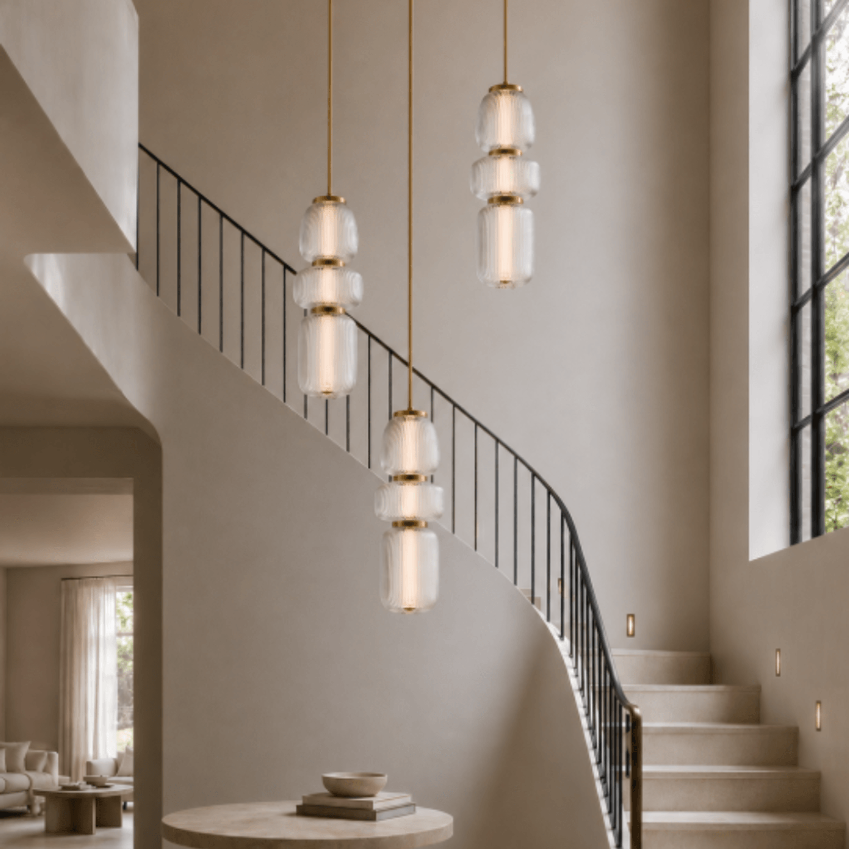 Layla 1 Light Mini Glass Pendant - Small in Matte Black gallery detail image