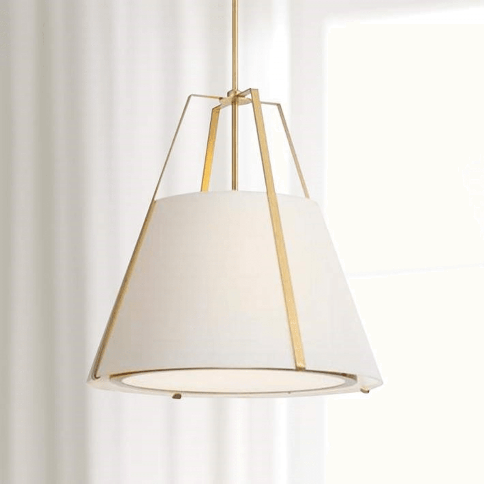 Madison 3 Light Pendant in Antique Gold & White gallery detail image