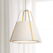Madison 3 Light Pendant in Antique Gold & White gallery detail image