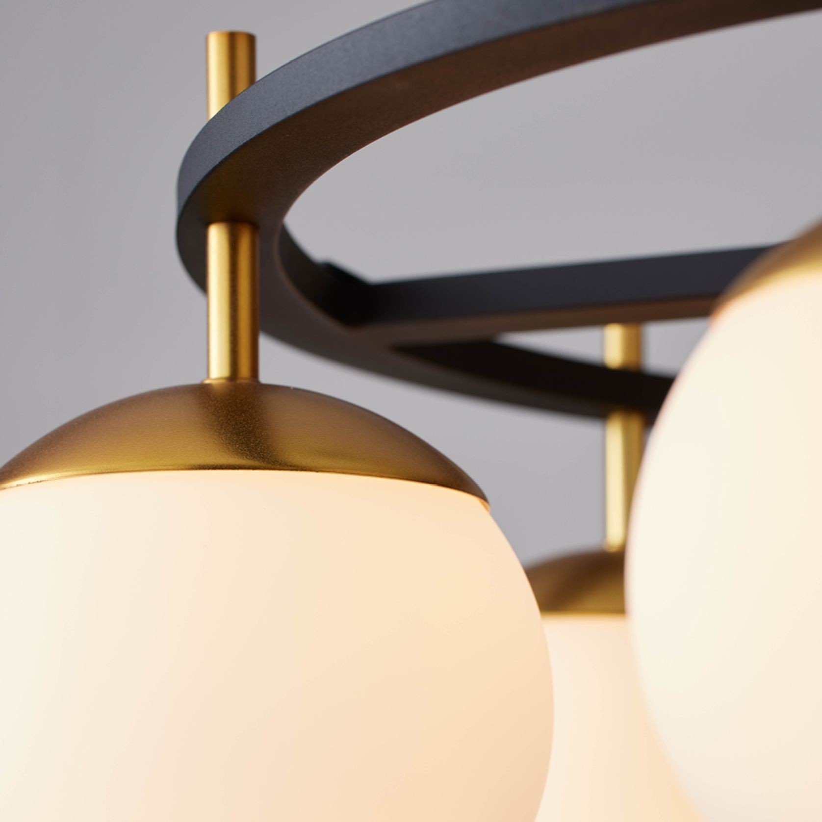 Johnson 6 Light Pendant in Aged Gold & Black gallery detail image