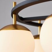 Johnson 6 Light Pendant in Aged Gold & Black gallery detail image
