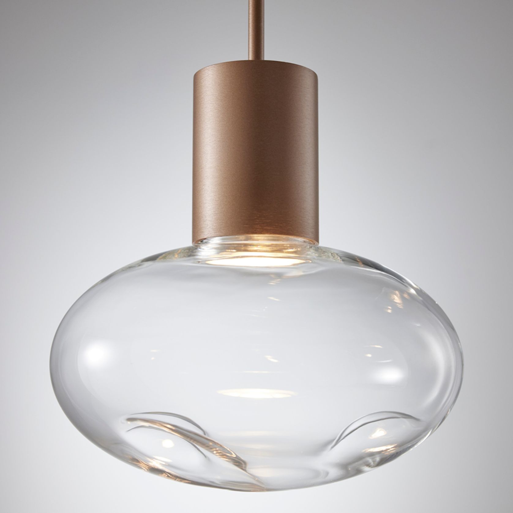 Rosetta Glass Pendant Light - 17cm in Brushed Burnished gallery detail image