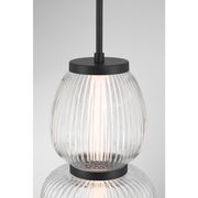 Layla 1 Light Mini Glass Pendant - Large in Matte Black gallery detail image